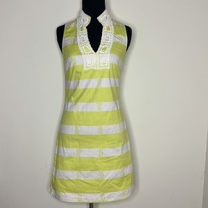 STS SAIL TO SABLE Stripe Embroidered V-Neck Short-sleeve Dress XXS